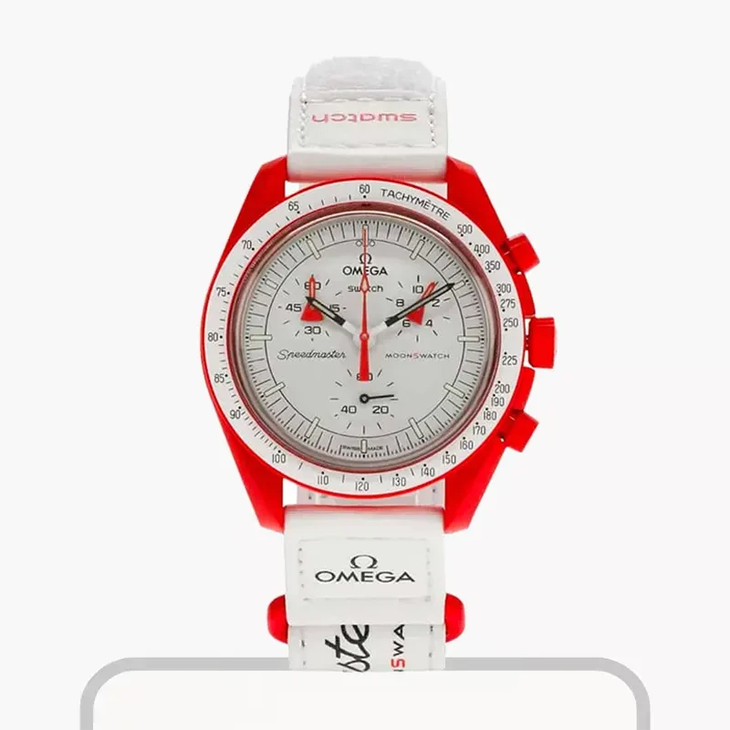 Omega x Swatch Fiery Red Mission to Mars Bioceramic Moonswatch  SO33R100